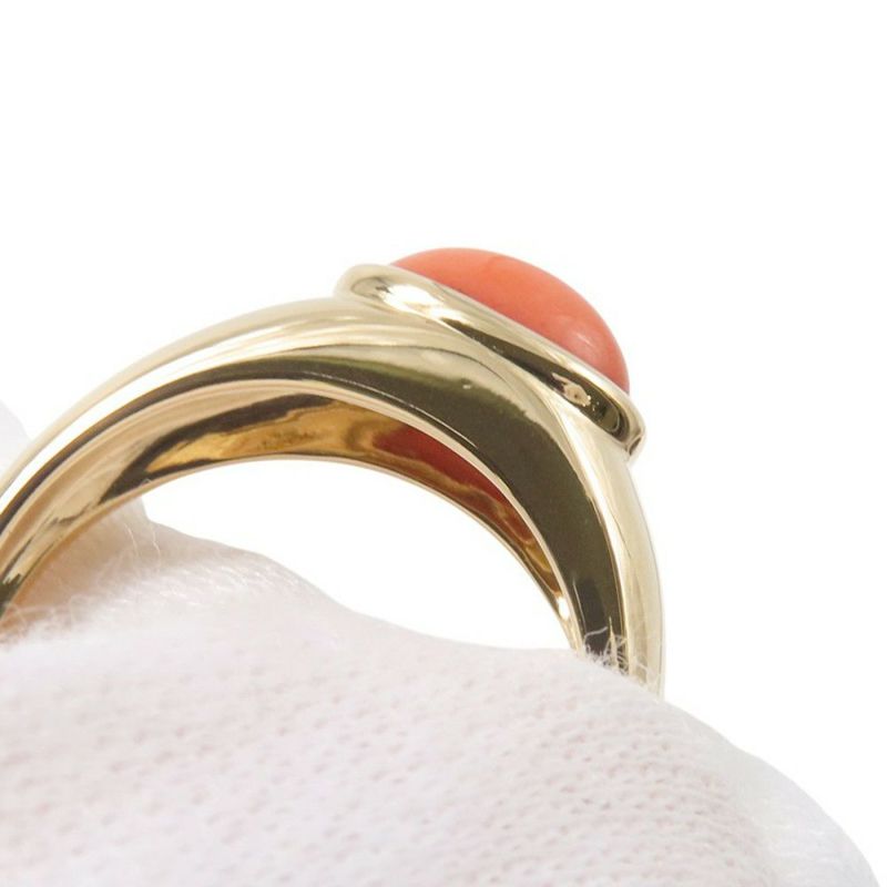 ヴァンクリーフ＆アーペル リング サンゴ K18YGイエローゴールド リングサイズ約12号 Van Cleef & Arpels 指輪