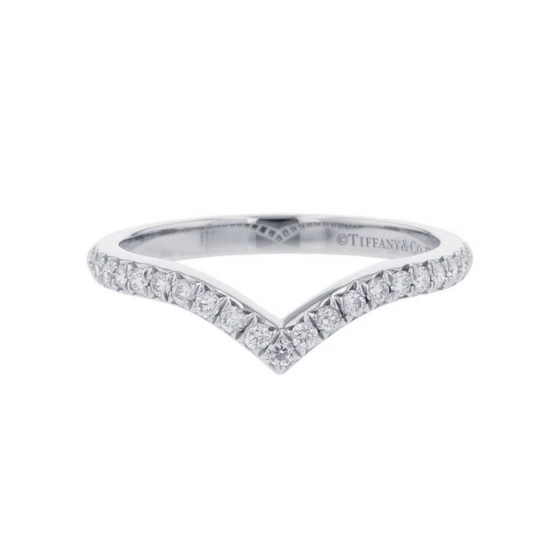 ティファニー リング ソレスト Vリング ダイヤモンド形0.17ct Pt950プラチナ リングサイズ約10号 60875626 Tiffany&Co. 指輪