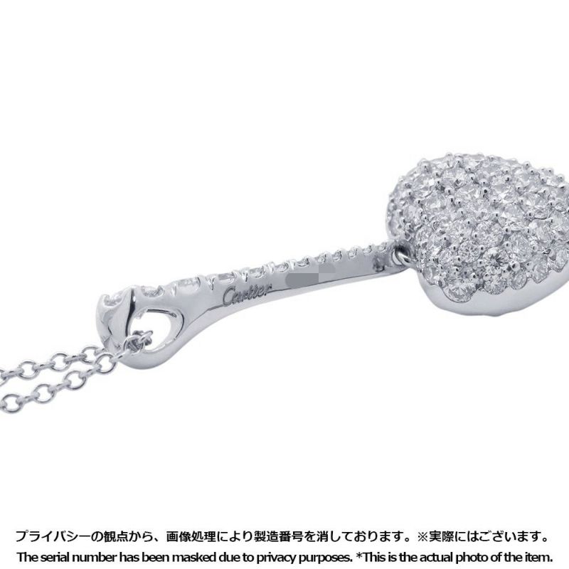 カルティエ ネックレス ハート ネックレス パヴェ ダイヤモンド Pt950プラチナ Cartier ジュエリー