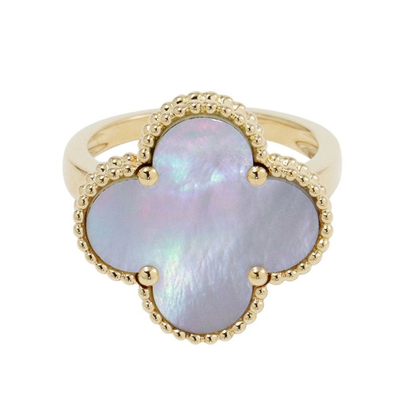 ヴァンクリーフ＆アーペル リング マジック アルハンブラ リング マザーオブパール K18YGイエローゴールド サイズ57 VCARF78900