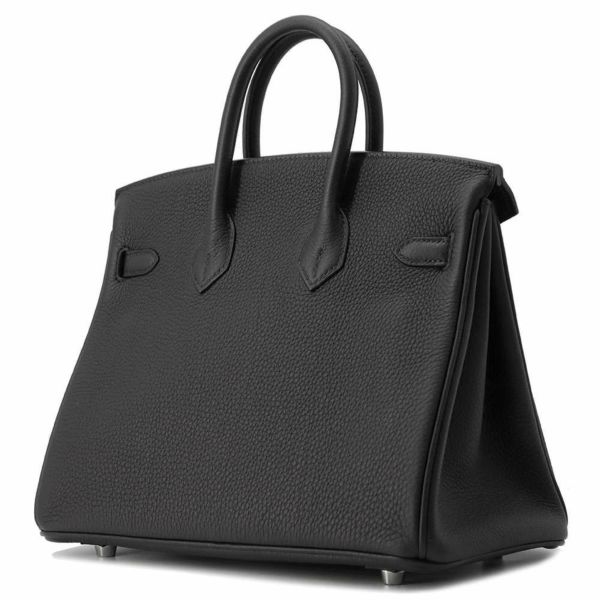 エルメス バーキン25 ブラック/シルバー金具 トゴ W刻印 HERMES Birkin ハンドバッグ 黒