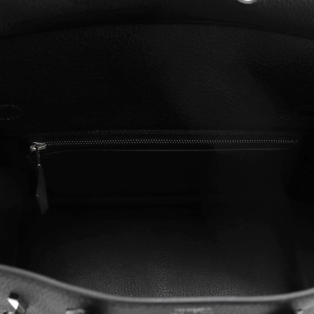 エルメス バーキン25 ブラック/シルバー金具 トゴ W刻印 HERMES Birkin ハンドバッグ 黒