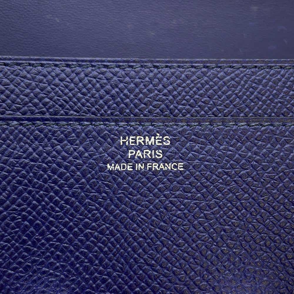 エルメス 長財布 コンスタンス ロング ブルーアンクル/シルバー金具 エプソン C刻印 財布