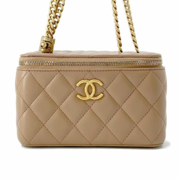 シャネル チェーンショルダーバッグ バニティケース ココマーク マトラッセ ラムスキン AP3044 CHANEL バッグ