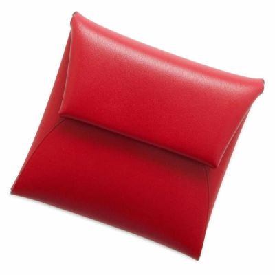 エルメス コインケース バスティア ルージュピマン/シルバー金具 ボックスカーフ B刻印 HERMES 小銭入れ
