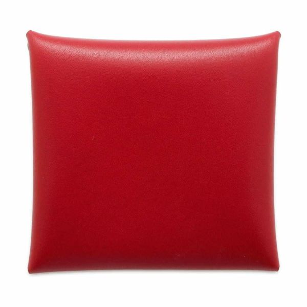 エルメス コインケース バスティア ルージュピマン/シルバー金具 ボックスカーフ B刻印 HERMES 小銭入れ