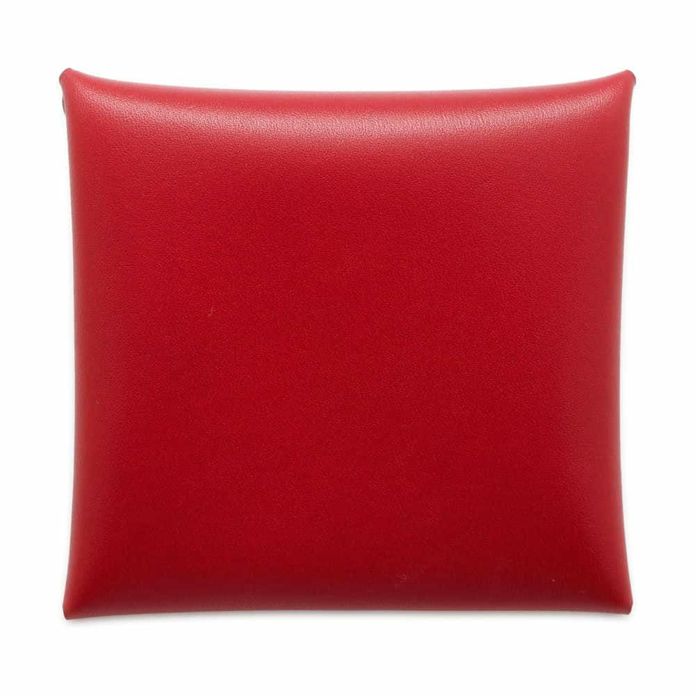 エルメス コインケース バスティア ルージュピマン/シルバー金具 ボックスカーフ B刻印 HERMES 小銭入れ