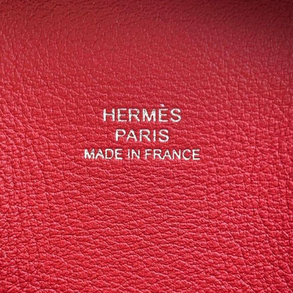 エルメス コインケース バスティア ルージュピマン/シルバー金具 ボックスカーフ B刻印 HERMES 小銭入れ