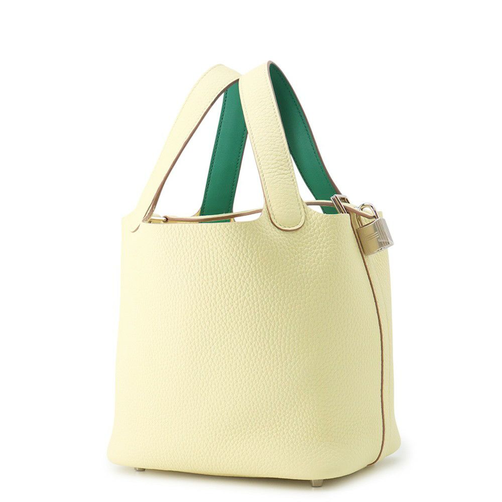 エルメス ピコタンロックPM エクラ ジョーヌミルトン/ヴェールヴェルティゴ/シルバー金具 トリヨンクレマンス W刻印