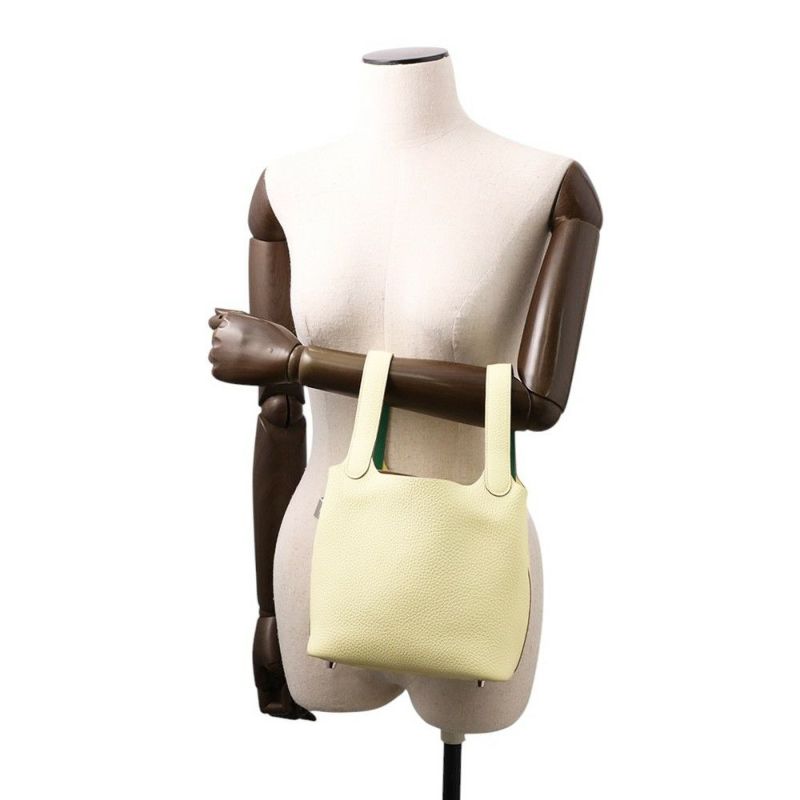 エルメス ピコタンロックPM エクラ ジョーヌミルトン/ヴェールヴェルティゴ/シルバー金具 トリヨンクレマンス W刻印