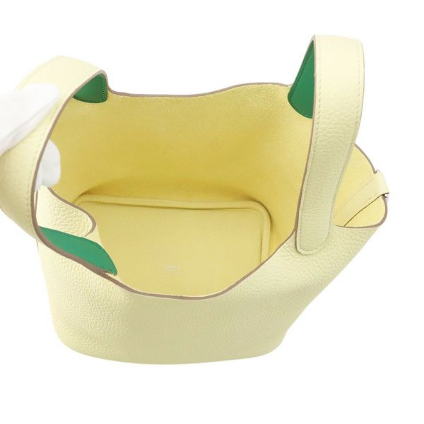 エルメス ピコタンロックPM エクラ ジョーヌミルトン/ヴェールヴェルティゴ/シルバー金具 トリヨンクレマンス W刻印