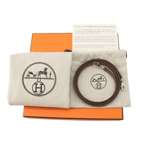 エルメス ミニケリー2 外縫い タッチ エトゥープ/ベージュサブレ/シルバー金具 アリゲーター/ヴォーマダム W刻印 2wayショルダー