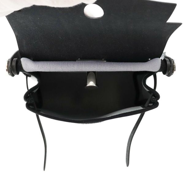 エルメス ショルダーバッグ エールバッグジップ ミニ ブラック/グリパンタン/シルバー金具 トワルアッシュ/ヴァッシュハンター K刻印