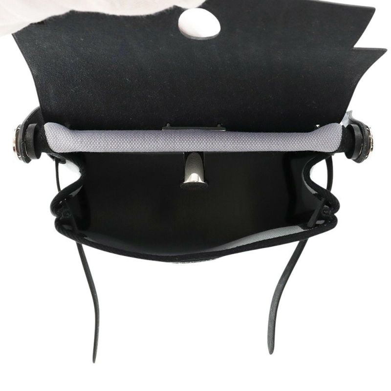 エルメス ショルダーバッグ エールバッグジップ ミニ ブラック/グリパンタン/シルバー金具 トワルアッシュ/ヴァッシュハンター K刻印