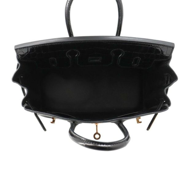 エルメス バーキン25 ブラック/ピンクゴールド金具 ニロティカス/トリヨンノビーヨ D刻印 HERMES Birkin ハンドバッグ 黒