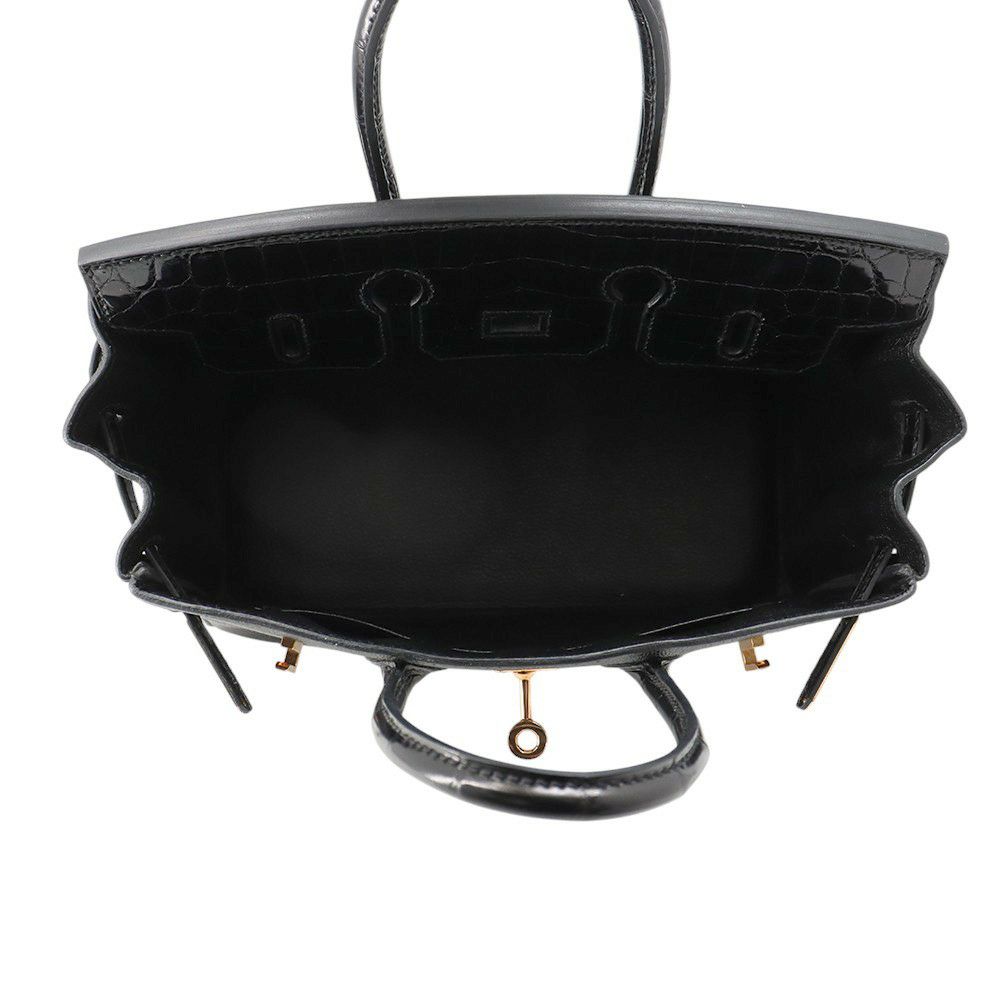 エルメス バーキン25 ブラック/ピンクゴールド金具 ニロティカス/トリヨンノビーヨ D刻印 HERMES Birkin ハンドバッグ 黒