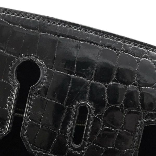 エルメス バーキン25 ブラック/ピンクゴールド金具 ニロティカス/トリヨンノビーヨ D刻印 HERMES Birkin ハンドバッグ 黒