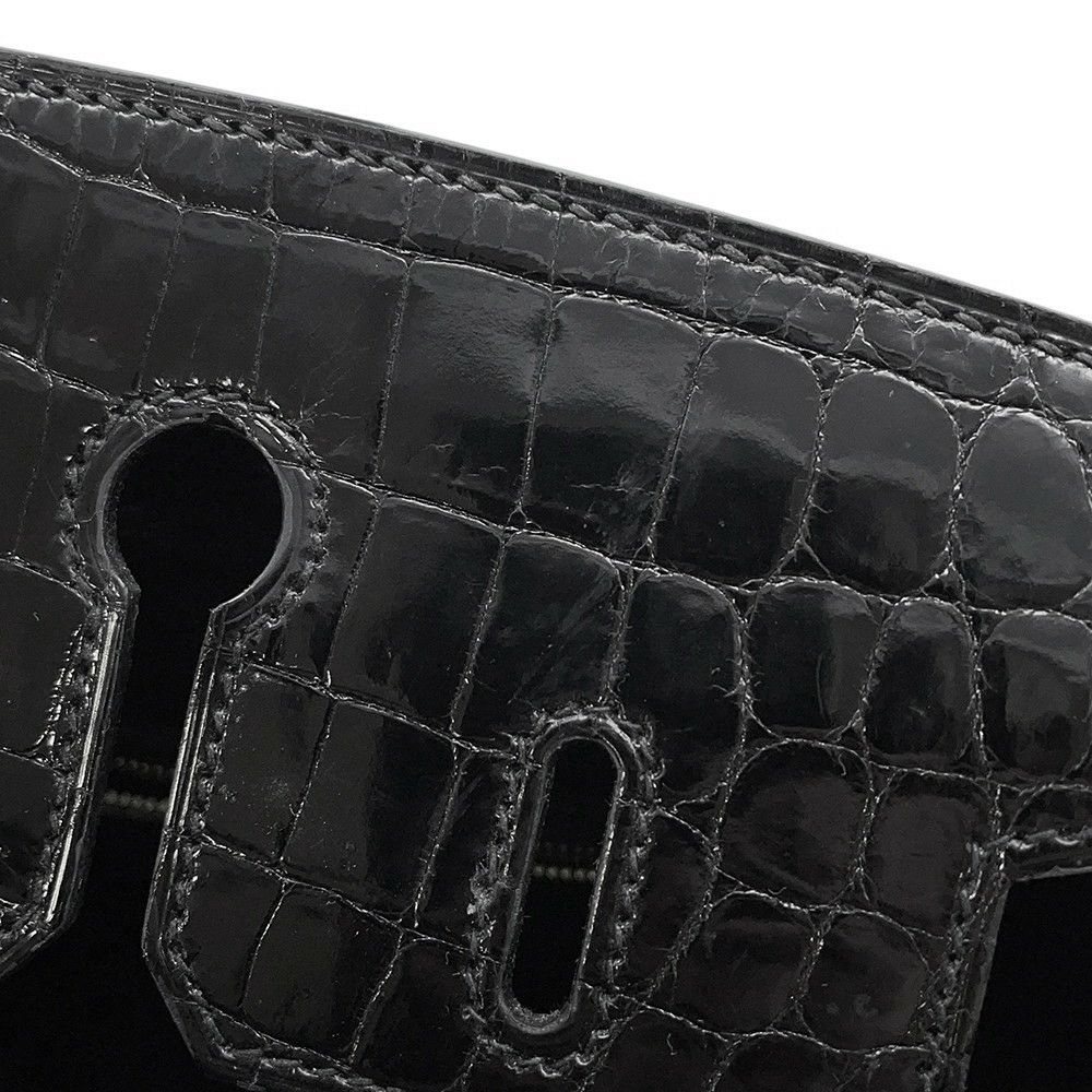 エルメス バーキン25 ブラック/ピンクゴールド金具 ニロティカス/トリヨンノビーヨ D刻印 HERMES Birkin ハンドバッグ 黒