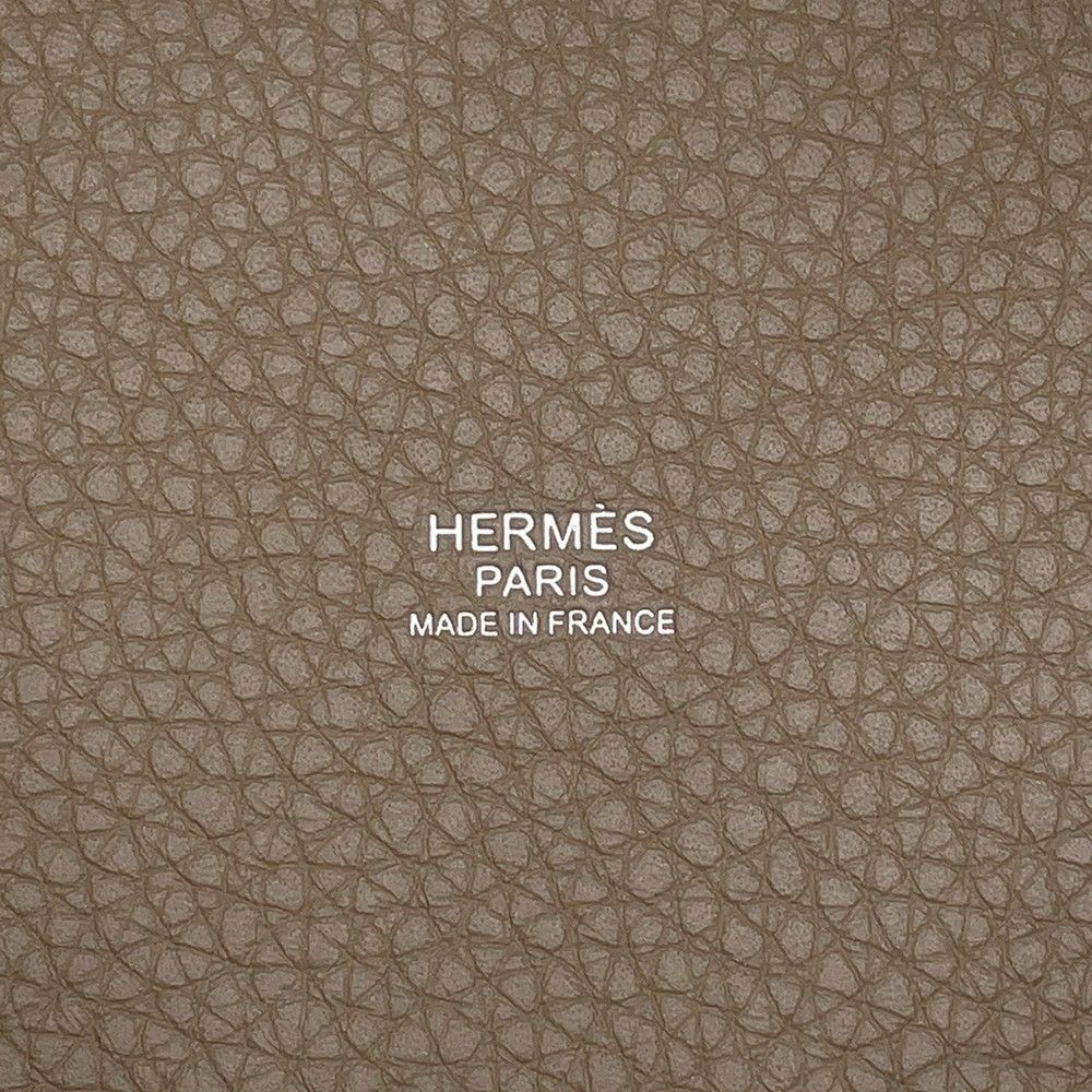 エルメス ハンドバッグ ピコタンロックMM エトゥープ/シルバー金具 トリヨンクレマンス K刻印