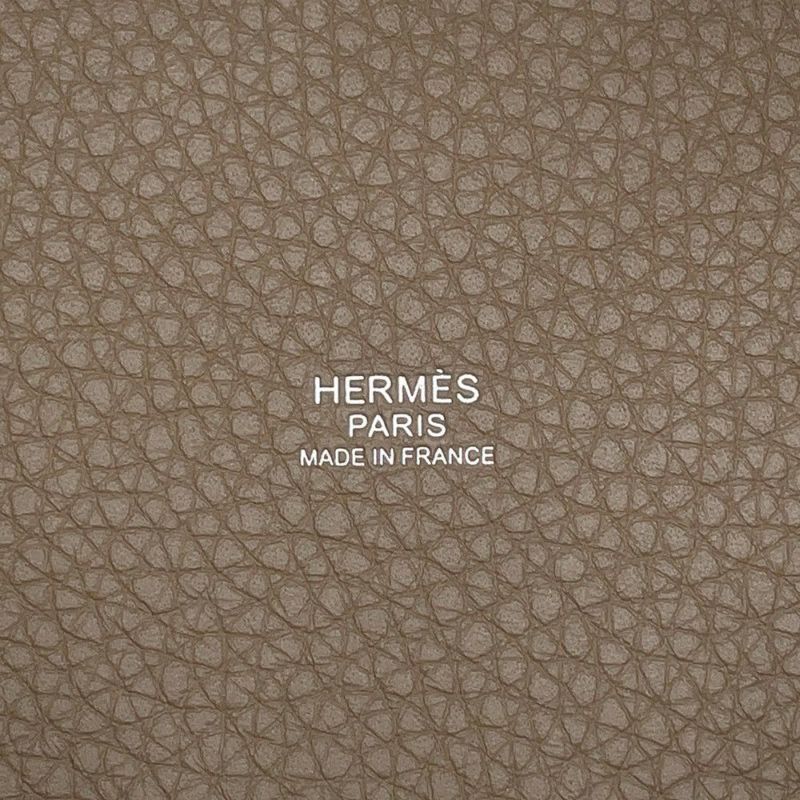 エルメス ハンドバッグ ピコタンロックMM エトゥープ/シルバー金具 トリヨンクレマンス K刻印