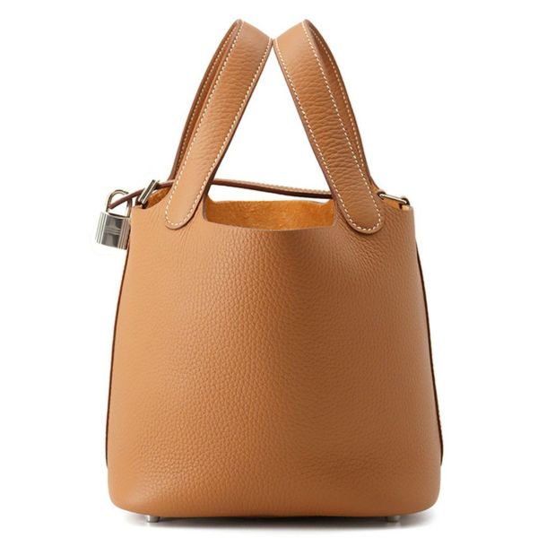 エルメス ハンドバッグ ピコタンロックPM ゴールド/シルバー金具 トリヨンクレマンス K刻印