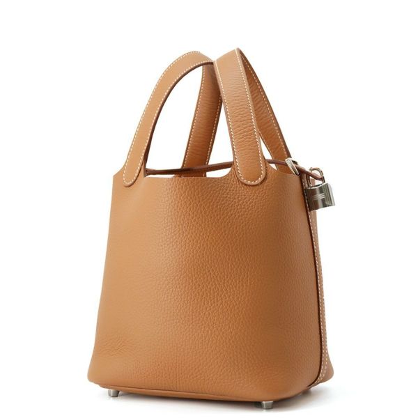 エルメス ハンドバッグ ピコタンロックPM ゴールド/シルバー金具 トリヨンクレマンス K刻印