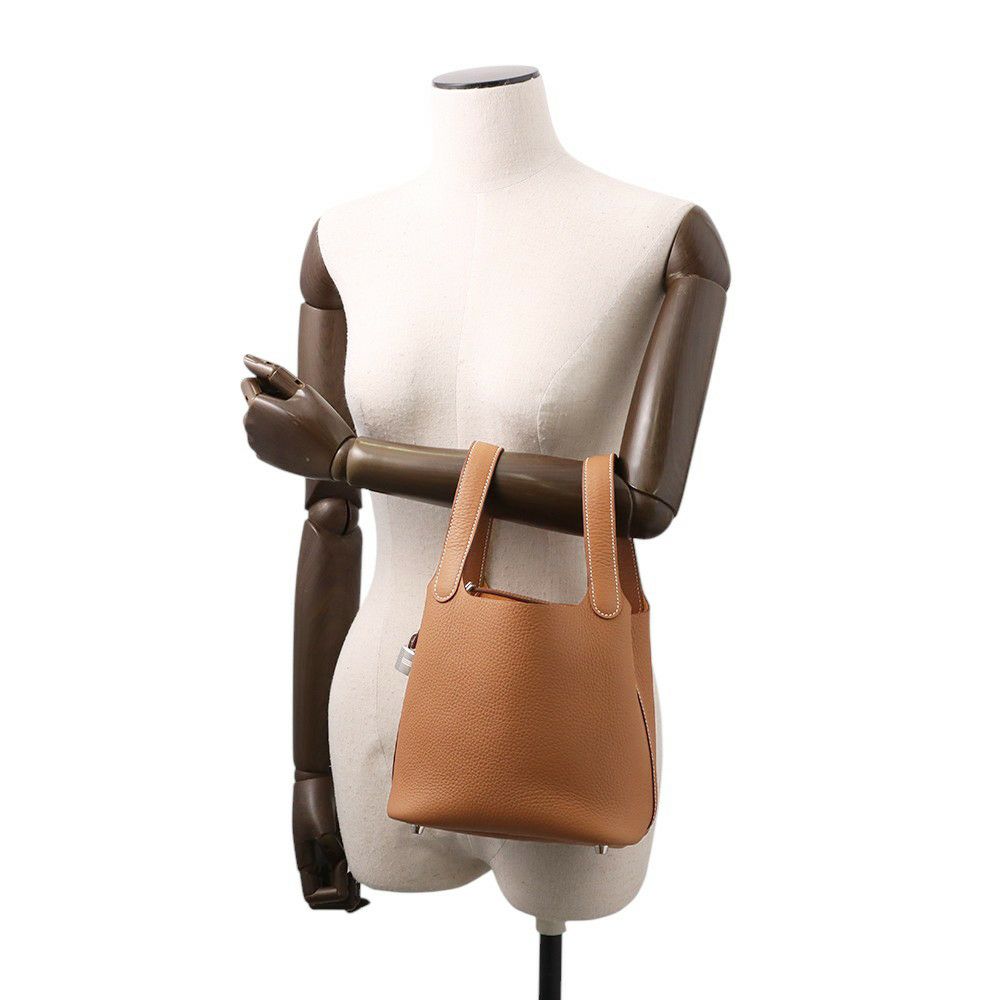 エルメス ハンドバッグ ピコタンロックPM ゴールド/シルバー金具 トリヨンクレマンス K刻印