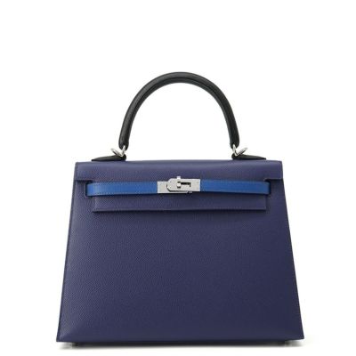 エルメス ハンドバッグ ケリー25 タッチ 外縫い ブルーサフィール