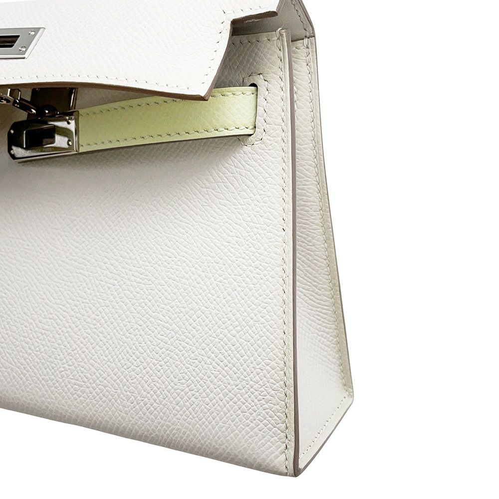 エルメス ミニケリー2 外縫い トリコロール グリスペール/ヴェールフィズ/グラファイト/シルバー金具 エプソン B刻印 2wayショルダー