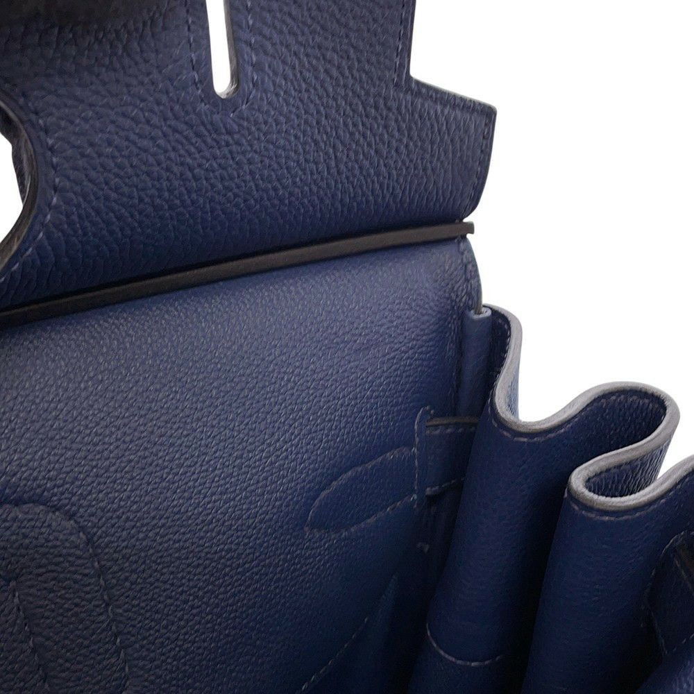 エルメス ハンドバッグ オータクロア40 ブルーニュイ/シルバー金具 トゴ/トワルミリタリー B刻印