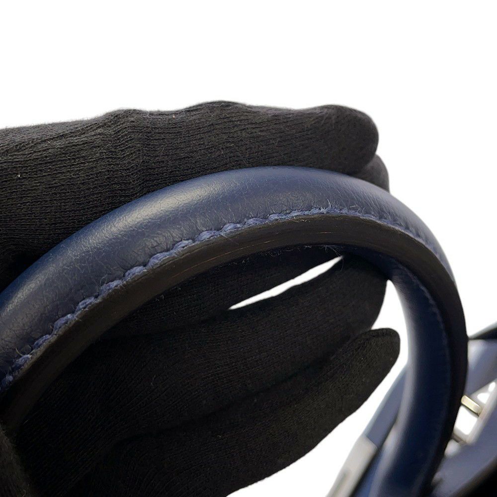 エルメス ハンドバッグ オータクロア40 ブルーニュイ/シルバー金具 トゴ/トワルミリタリー B刻印