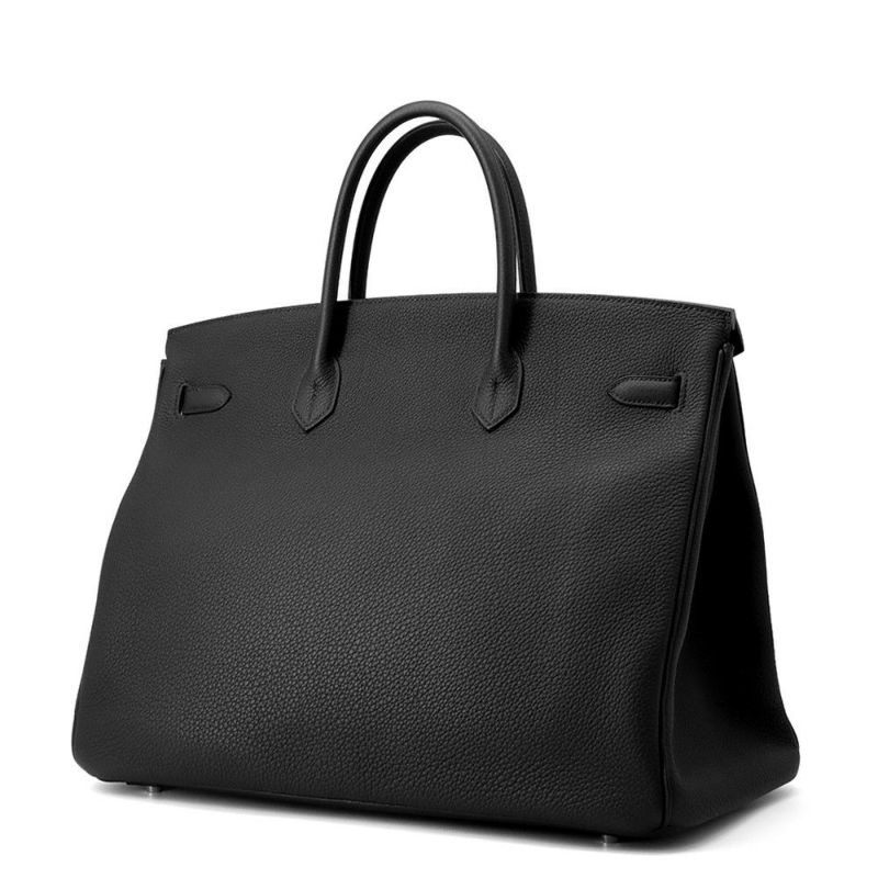 エルメス バーキン40 ブラック/シルバー金具 トゴ U刻印 HERMES Birkin ハンドバッグ 黒