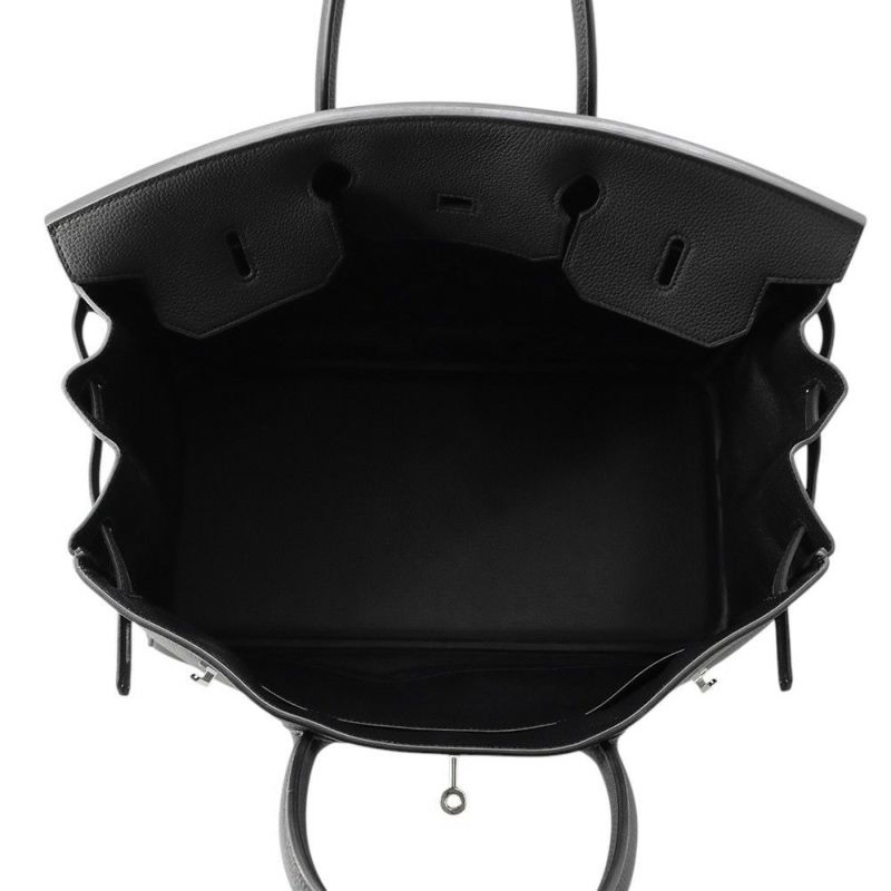 エルメス バーキン40 ブラック/シルバー金具 トゴ U刻印 HERMES Birkin ハンドバッグ 黒