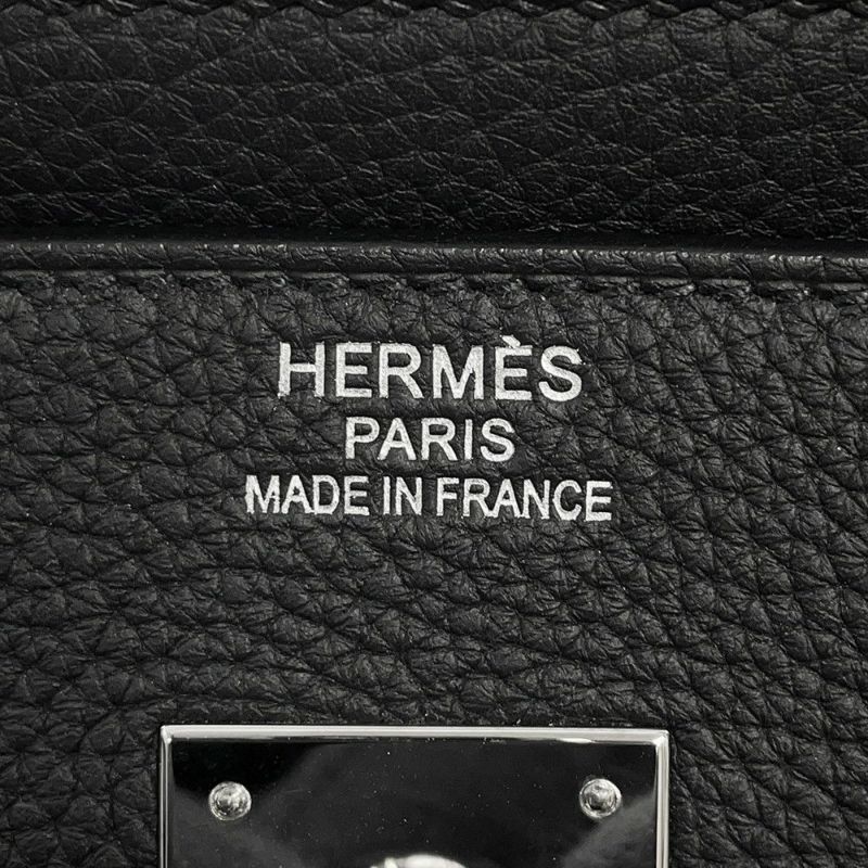 エルメス バーキン40 ブラック/シルバー金具 トゴ U刻印 HERMES Birkin ハンドバッグ 黒