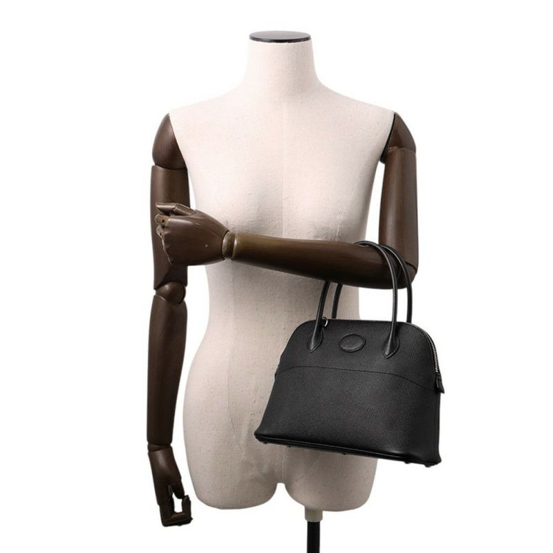 エルメス ハンドバッグ ボリード27 ブラック/シルバー金具 エプソン □Q刻印 HERMES 2wayショルダー 黒