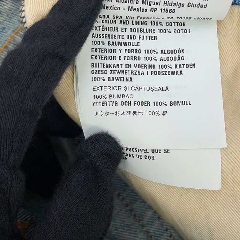 プラダ パンツ 三角ロゴ ダメージ加工 オーガニックデニム 5ポケットパンツ レディースサイズ25 GFP469 PRADA ボトムス