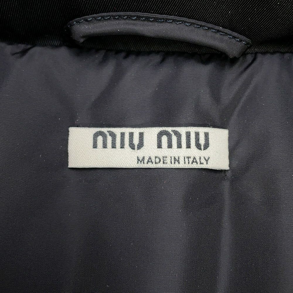 ミュウミュウ ダウンコート ロゴ ポリエステル レディースサイズ38 MS1524 Miu Miu アウター 黒