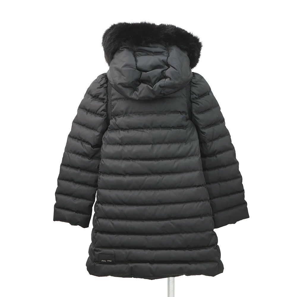 ミュウミュウ ダウンコート フォックスファー ポリエステル レディース