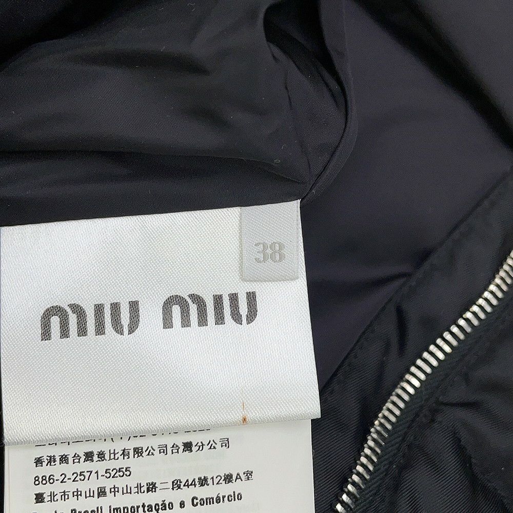 ミュウミュウ ダウンコート フォックスファー ポリエステル レディースサイズ38 MS1353 Miu Miu アウター 黒