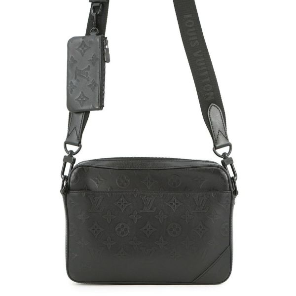 ルイヴィトン ショルダーバッグ モノグラム・シャドウ デュオ・メッセンジャー M69827 LOUIS VUITTON ヴィトン 黒 ブラック