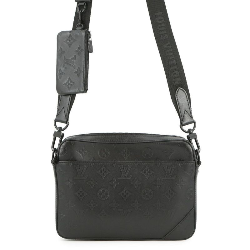 ルイヴィトン ショルダーバッグ モノグラム・シャドウ デュオ・メッセンジャー M69827 LOUIS VUITTON ヴィトン 黒 ブラック