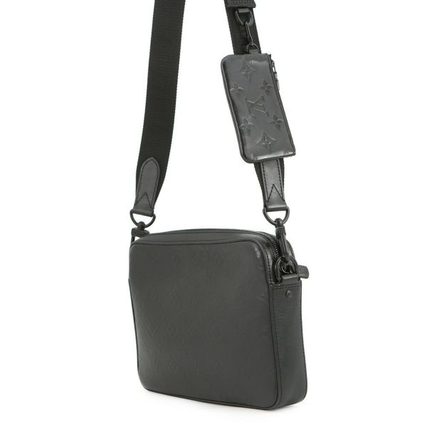 ルイヴィトン ショルダーバッグ モノグラム・シャドウ デュオ・メッセンジャー M69827 LOUIS VUITTON ヴィトン 黒 ブラック