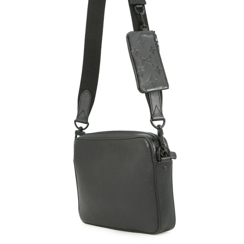 ルイヴィトン ショルダーバッグ モノグラム・シャドウ デュオ・メッセンジャー M69827 LOUIS VUITTON ヴィトン 黒 ブラック