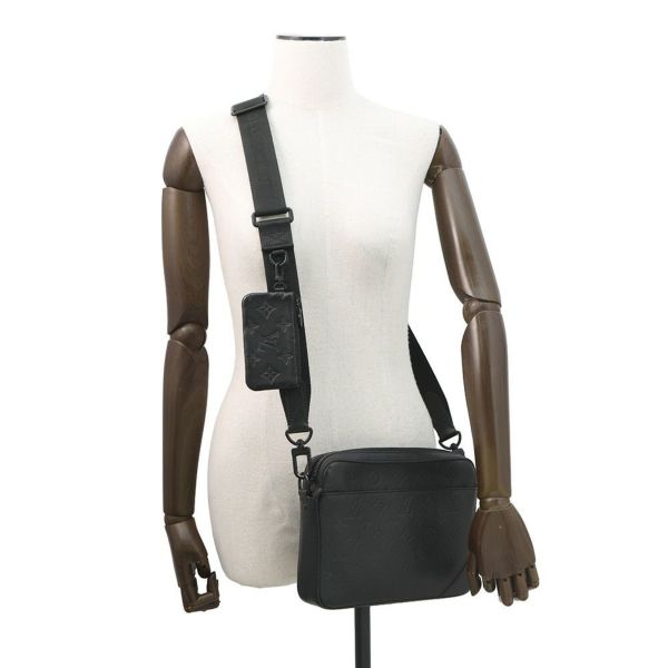 ルイヴィトン ショルダーバッグ モノグラム・シャドウ デュオ・メッセンジャー M69827 LOUIS VUITTON ヴィトン 黒 ブラック