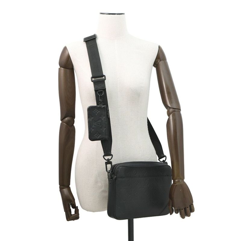 ルイヴィトン ショルダーバッグ モノグラム・シャドウ デュオ・メッセンジャー M69827 LOUIS VUITTON ヴィトン 黒 ブラック