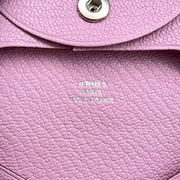 エルメス コインケース バスティア モーヴシルベストル/シルバー金具 シェブルミゾル Z刻印 HERMES シェーブル