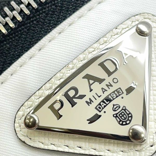 プラダ ポーチ リストバンド ポーチ ロゴ ナイロン 1TT095 PRADA ミニ ポーチ 白 黒