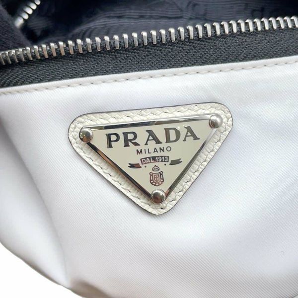 プラダ ポーチ リストバンド ポーチ ロゴ ナイロン 1TT095 PRADA ミニ ポーチ 白 黒