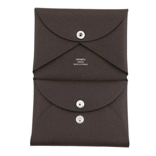 エルメス コインケース カルヴィ デュオ ルージュセリエ/シルバー金具 エプソン W刻印