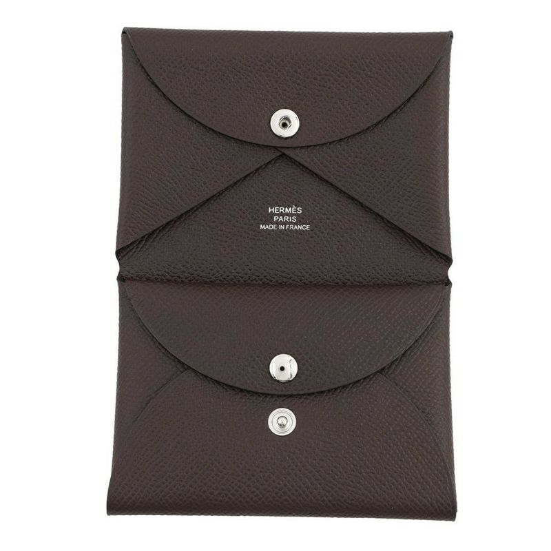 エルメス コインケース カルヴィ デュオ ルージュセリエ/シルバー金具 エプソン W刻印